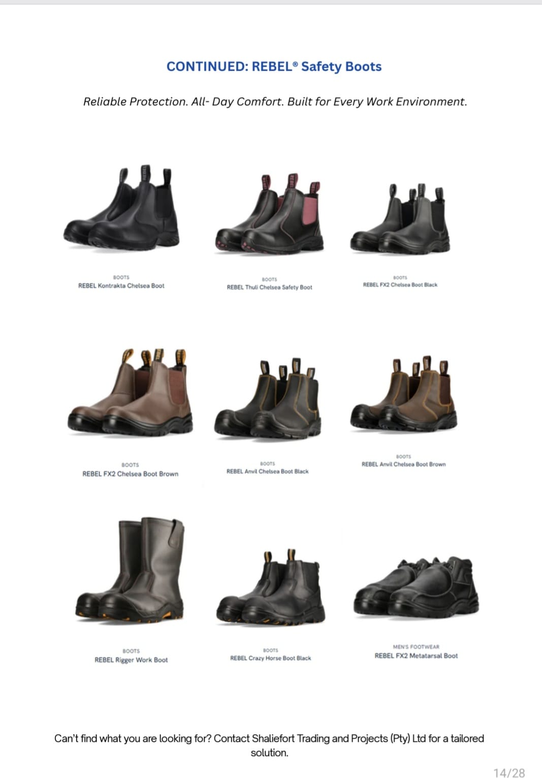 Crazy Horse Chelsea safety boots.